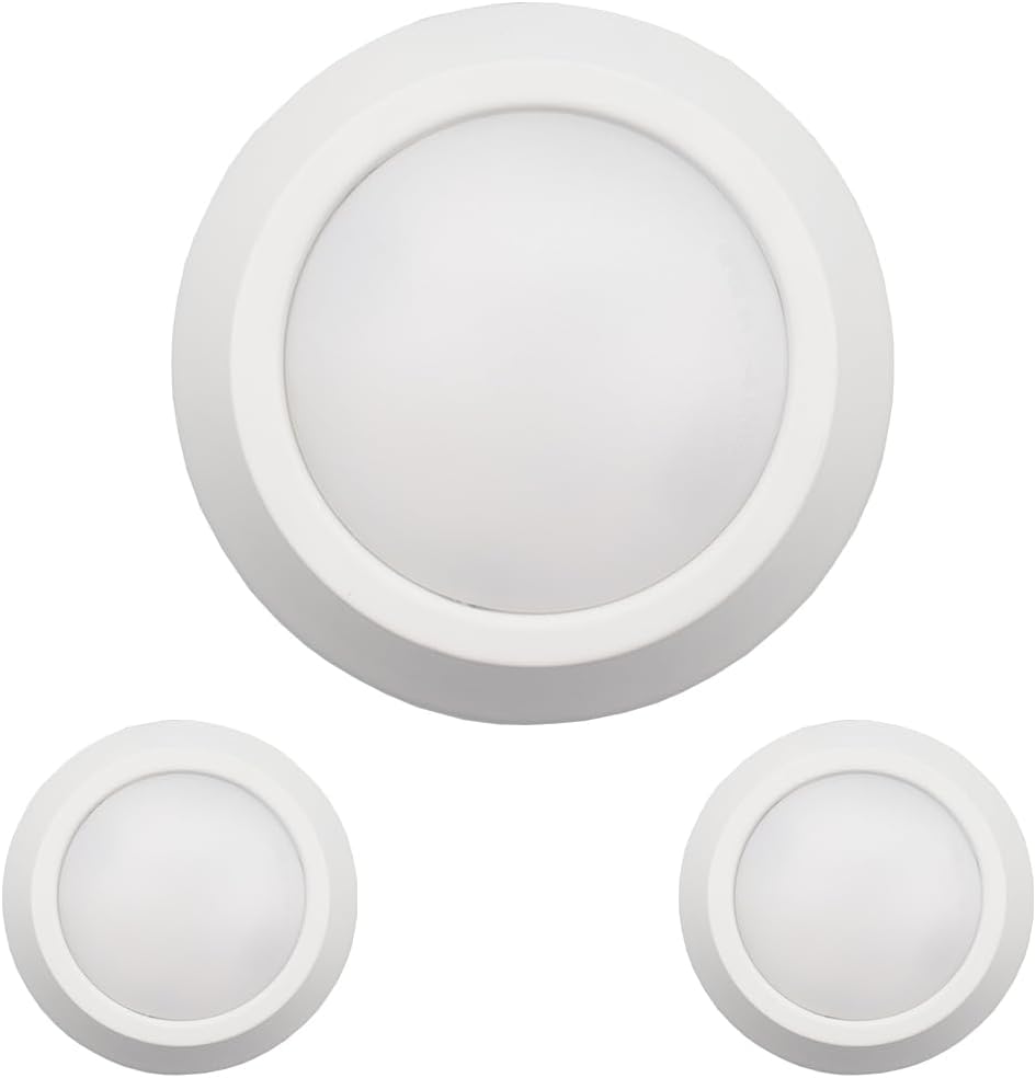 Vivio Lighting White 4" LED Disk Light - 12W - 3000K Dimmable (2-Pack)