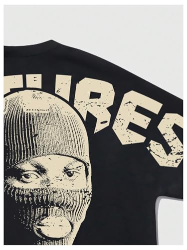 GORGLITTER Men's Oversized Graphic Tee Vintage 90s Hip Hop Short Sleeve T Shirt Casual Crewneck Streetwear Top4