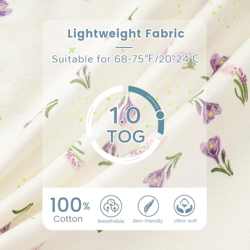Image of ZIGJOY Baby Transitional Swaddles for Newborns: 0.5 Tog Arms Up Sleep Sack 3-6-12 Months Soft Cotton Shark Fin 2 Way Zipper
