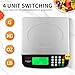 Large Digital Kitchen Scale Black 30kg/66lb Commercial Food Scale Stainless Steel with LCD Display Price Computing Scale for Restaurant Baking Bread Meat Prep Counting Scale for Parts and Coins