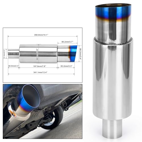 Silenciador cola tubo sistemas de escape de automoviles con punta acero inoxidable de 2.0 a 3.5 2