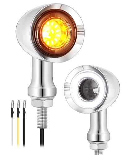 Image of Bullet Led Turn Signal Motocycle 48 LEDs SMD Blinker Indicator Fit for Honda Yamaha Suzuki Kawasaki Harley Sportster (Chrome,Front Turn Light)