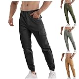 WOXIHUAN Herren Cargohose Sale Männer Taktische Hose mit Multi Taschen Zip Off mit Knopfleiste Arbeitshosen Einfarbiges Wanderhose Pants Relaxed Fit Baumwolle Hosen Jogger Jogginghose Sweatpants