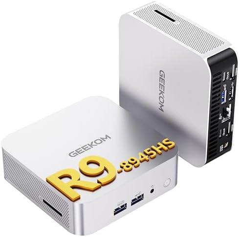 GEEKOM A8 Mini PC with AMD Ryzen 9 8945HS (Beats 8745HS), 3-Year ...