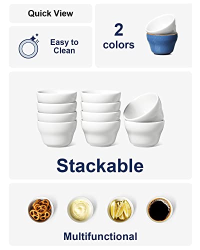 Le Tauci Small Bowls Dessert Bowls Chili Bowls 8 Ounce Bouillon Cups For Dessert Soup Dipping Sauce Coffee Cupping - Set Of 6, White #TOP1