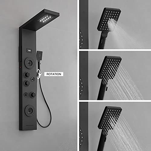 Image of BWE Shower Panel Tower System Matte Black