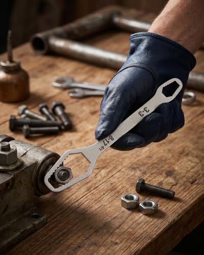 Generic Double-Ended Multifunctional Universal Wrench, Wrench Repair Tools Silver BLC114-02