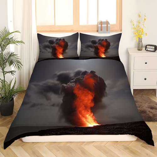 Parure de lit 160x200 volcan en microfibre douce facile à repasser - 3