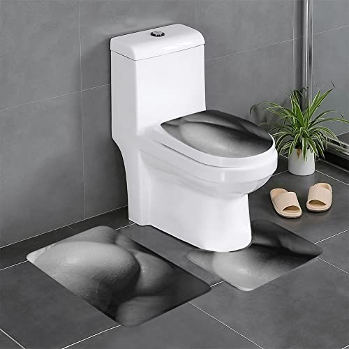 Badematten Set 3 Teilig,Toilettenmatte Set,3Er Badgarnitur Badezimmer Matte Set Dusch Bade Matte Vorleger Teppich 3D…
