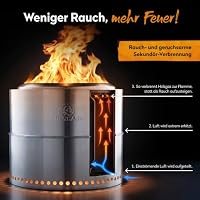 BURNHARD® Feuerschale Edelstahl 50 cm, raucharm, inkl. Transporttasche – Ansicht 2