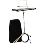 Mendini by Cecilio Glockenspiel Bell Kit for Beginner Students - Percussion Xylophone with Muted Drum Practice Pad, a Pair of Glockenspiel Mallets, Wooden Drum Sticks, Adjustable Stand, Carry Bag