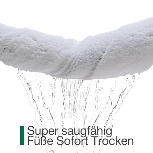 LUMI weicher Badematte, rutschfest Badezimmerteppich, saugfähiger Mikrofaser Badteppich, maschinenwaschbar schnelltrocknend Badvorleger für Badewanne, Dusche, Weiß, 60 x 90 cm