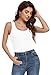 AUHEGN Scoop Neck Sleeveless Tank Tops for Women – Ribbed Knit Stretchy Cami Tee – Casual & Workout Wear – White Tank Top Woman White X-Large