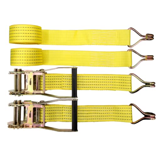 MJM Cargo Ratchet Tie Down Straps, 2 in x 15 ft, 5,000 lb Breaking Strength, J-Hook, 2-Pack by MJM Cargo - Used condition - Image 2