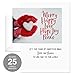 Canopy Street Red Mittens Heart Christmas Cards / 25 Winter Snow Holiday Cards With White Envelopes Pack / 5'' x 7'' Card Folded With Interior Verse/Made In The USA