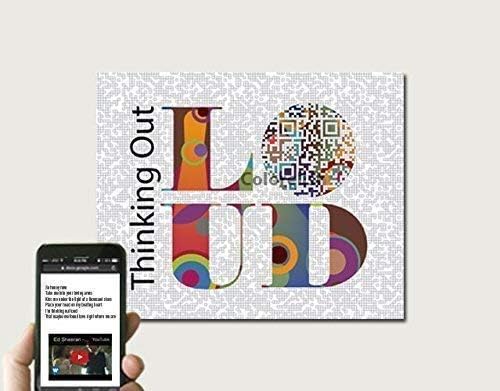 Thinking Out Loud Inspired 1 Year Paper Anniversary Gift for Husband Wife, 2 Year Cotton Anniversary Gift Idea, Christams Gift Ideas for Him Boyfriend QR Code Song Art, Print Only