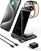 Produktbild Intoval Kabellose Ladestation, 3-in-1-Ladegerät für Apple, iPhone/iWatch/Airpods, iPhone15,14,13,12 (Pro, Pro Max)/XS/XR/X/8(Plus),iWatch Series 8/7/6/ Ultra/SE/5/4, Airpods Pro/3 Gen(Y93, grau)