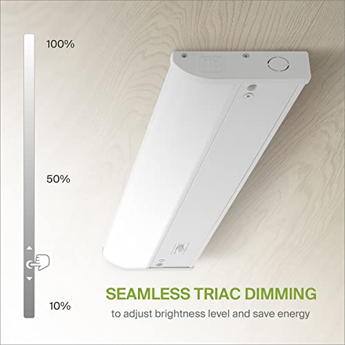 Image of ASD LED Under Cabinet Lighting, 12 inch 5W 325 LM, Dimmable Hardwired Under Cabinet Lights for Kitchen, 3000K Soft /4000K Cool /5000K Daylight, Under Counter Light Fixtures, ETL, White