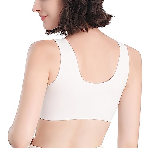 Image of FallSweet Front Close Bra for Women Push Up Wirefree Bra Seamless No Dig Comfort Brassiere