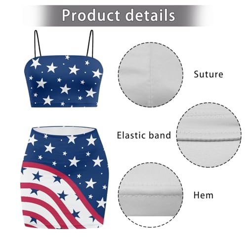 Image of Biyejit Women's 2 Piece Summer Outfits Spaghetti Strap Crop Tops and Bodycon Mini Skirt Dress Set Plus Size S-4XL