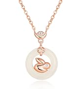 AMINKINA 14K Gold Jade Rabbit Necklace, Moissanite Rabbit Pendant Necklace, Birthday, Mother's Da...