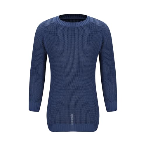 Cambkatl Chunky Knitted Sweater for Men Loose Crewneck Pullover Casual Raglan Long Sleeve Warm Winter Cozy Jumper Tops4