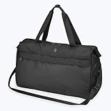 Gaiam Studio Weekender Black Bag for Women - Overnight Travel Tote Bag Duffel – Organized Gym Bag for Yoga, Workouts, and Everyday Travel
