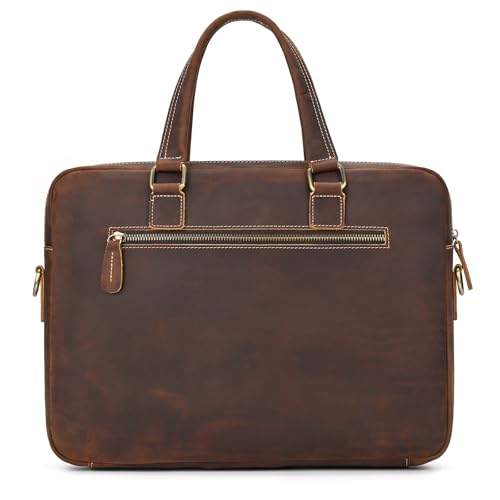 Sacoche ordinateur cuir véritable 15 pouces porte-document luxe