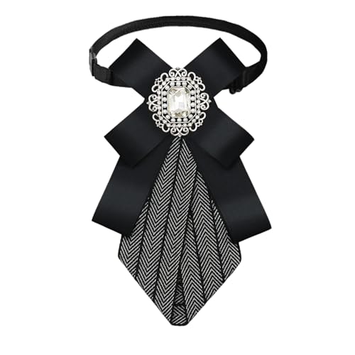 Image of Womens Bow Tie Adjustable Rhinestone Bowtie for Women Ladies Girls Pre-tied Womens Tie for Shirt Suit Uniform