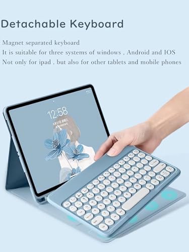 Etui z klawiaturą do tabletu Samsung Galaxy Tab S11 11 cali (2025) SM-X730/X736, odłączana klawiatura Bluetooth, etui z uchwytem na rysik S Pen(Purple)