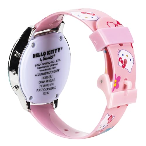 Accutime Sanrio Hello Kitty Girls' Digital LCD Quartz Watch with Pink Strap and Colorful Bezel - Fun LED Light Show - Easy to Read Time for Kids - Fits Wrist 5.5"-8" by Accutime - Used condition - Image 5