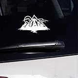 Material: PVC Auto Tattoo Aufkleber Gelb 19,7 cm x 11,2 cm Sonne klettert den Berg hinauf Zarte Auto Aufkleber Ungewöhnliche Fenster Aufkleber für Auto Laptop Fenster Aufkleber