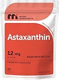 Micro Ingredients Astaxanthin 12mg with MCT Oil, 60 Softgels | Fresh Microalgae Source | Triple Strength, Easy to Swallow, Non-GMO, Gluten Free, Soy Free