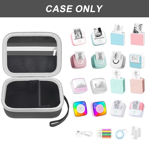 Image of ANKHOH Label Maker Case for Memoking T02 / for Phomemo M02 / M02S / M02 Pro / Q30S / for Nelko PM230 / for Anycash /for Ponek Mini Pocket Printer, Portable Sticker Paper Storage Holder - Box Only (Black)