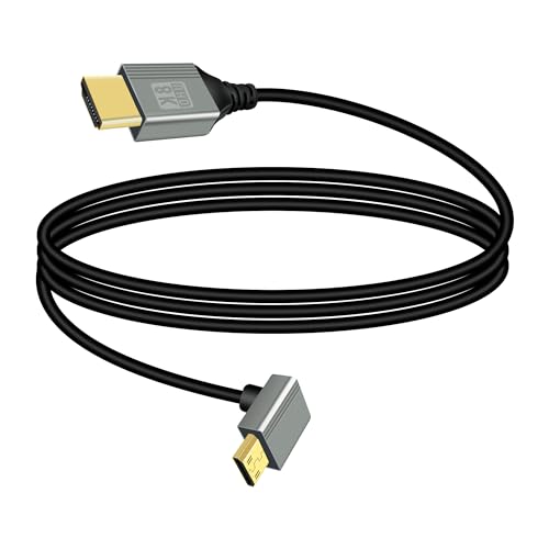 Câble Mini HDMI vers HDMI 8K angle 90 adaptateur coudé pour caméscope et PC