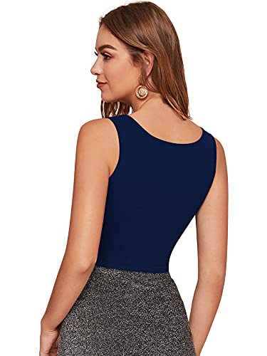 Image of LONDON BELLY Women's Polyester Crop Top with Round Neck Sleeveless Solid Pattern and Crop Length | Womens Crop Tops | Summer Fashion Top Stylish Look