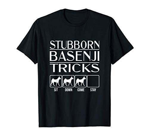 Stubborn Dog Tricks, dog gift, Funny Basenji T-Shirt