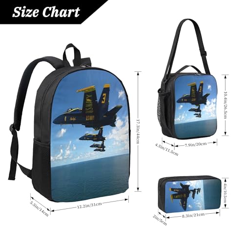 Airplane Aircraft 3Pcs Backpack Unisex Adjustable Backpacks,Travel Laptop Backpack4