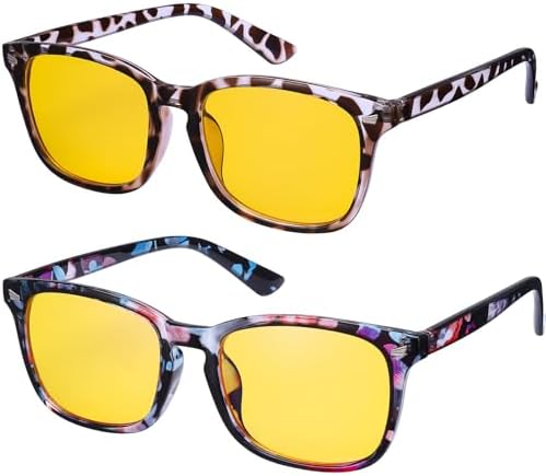 Explore These 5 Night Vision Driving Glasses for Women You Didn't Know You Needed 2 Guiqulai Night Driving Glasses for Women Men, Anti Glare Polarized Yellow Lens Night Vision Driving Glasses for Nighttime Rainy Foggy(White Tortoise + Floral)