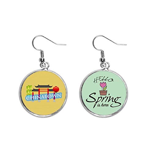 Pendientes de bambú China Town ideales para paseos primaverales y eventos al aire libre