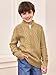 Flmcoc Toddler Boys' Girls' Cable Knit Pullover Sweater Quarter Zipper Long Sleeve Fall Winter Knitwear Outfit Khaki