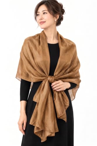 Shanlin Solid Color Silk Feel Long Scarves (Gold)