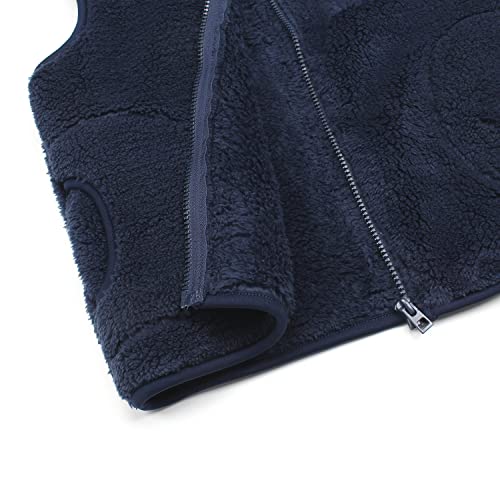 Image of JESKIDS Girls' Boys Sherpa Fleece Vest Outwear Lightweight Solid Color Cute Jacket with Pockets 2-11 Years
