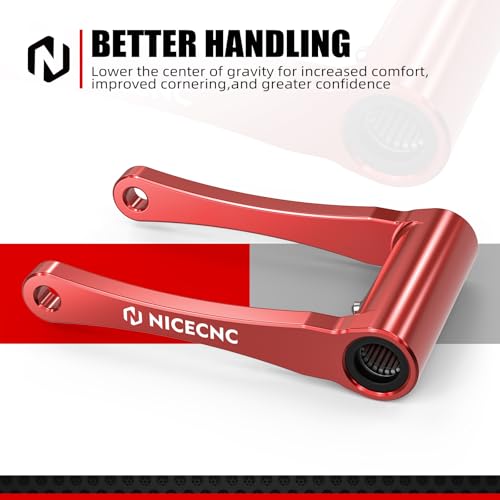 NICECNC Tieferlegungslenker-Kit Compatible with Honda CRF300L Rally 2021-2024, CRF300L 2021-2024, eloxiert, CNC-gefräst, 1,75 Zoll, Ersatz für 52475-K1T-E10, Aluminium, rot