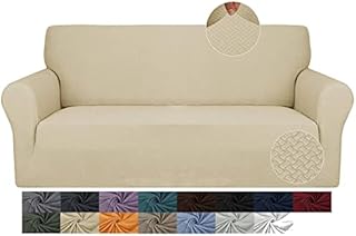 MAXIJIN Creative Jacquard Couch Covers for 3 Seater, Super Stretch Non Slip Sofa Cover for Dogs Pet Friendly 1-Piece Elastic Furniture Protector Sofa Slipcovers (3 Seater, Dark Grey)
