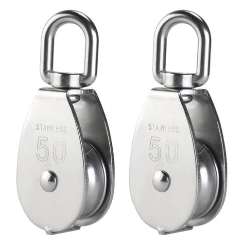 Poulie roulement simple anti-corrosion en acier 304 pour structures fixes durables