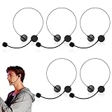 GYIOFAI 5 Piezas Accesorios para Disfraz de Rockstar, Micrófono y Auriculares Falsos, Auriculares Negros con Micrófono de Juguete, Microphone Plástico Utilería para Escenario Divertido