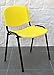 Galizia Prime sedia fissa 4 gambe con telaio in acciaio Verniciato Nero, sedile e schienale in plastica resistente in vari colori (gialla)