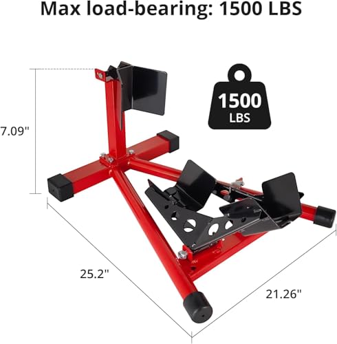 Image of Motorcycle Wheel Chock, 16 inch-21 inch Front Stand with Multiple Adjustment Holes, 1500 lbs Capacity Motorcycle Chock for Garage, Workshop, and Vehicle Transport