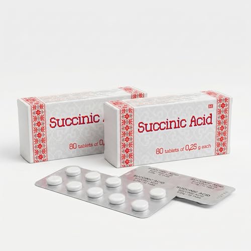 (2 pack) Succinic Acid for Plants - Amber & Ascorbic Acid Biostimulant for Orchids Indoor Houseplants & Garden - Root Growth Stimulator Transplant Shock Reducer - 160 Water-Soluble Tabs (250mg)